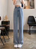 Wenkouban-Basic baggy air jeans with a high waist- Streetwear y2k outfits Fall Outfits Christmas Thanksgiving Gift New Year's Eve