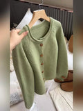 Wenkouban-y2k outfits Valentine's Day gift Red Sweater Cardigan Jacket for Women Autumn Winter Casual Long Sleeve Single-breasted Knit Coats Female Christmas Sweaters