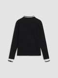 Wenkouban-Christmas Thanksgiving outfits_Contrast Trim Mock Trendy Neck Knit Top