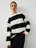 Wenkouban-Christmas Thanksgiving outfits_Contrast Color Striped Trendy Crew Neck Sweater