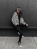 Wenkouban-Winter Outfits Christmas Davi Striped Cardigan Jacket