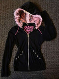 Wenkouban-Winter 2024 New American Retro Design 1980s fashion y2k outfits Reverse Leopard Hoodie