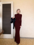 Wenkouban-2025 dress to impress party dress nye outfits Simple Sheath Burgundy Long Birthday Outfits Party Dress YM1833