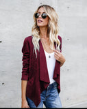 Wenkouban-Winter outfits ideas Lapel collar solid color suede casual women's small suit jacket