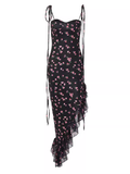 Wenkouban-2025 dress to impress party dress nye outfits summer floral suspender dress YM1395