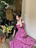 Wenkouban-2025 dress to impress party dress nye outfits Holiday style floral long dress YM1544