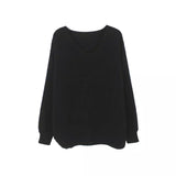 winter outfits women V-neck Pullover Thick Needle Casual Sweater Autumn and Winter