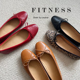 shoes Bowknot Ballet Red Flat Single-Layer Shoes for Women