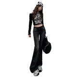 1980s fashion trends Winter outfits Christmas outfits Women's Double-Button Skinny Jeans 