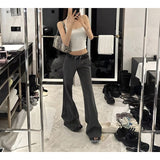 Micro-Pull V Waist Suit Pants Women's Low Waist American Retro Drape Slimming Casual Pants