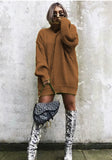 winter outfits women Autumn and Winter New Knitwear Mid-Length Long Sleeve High Lapel Loose Sweater Solid Color Dress