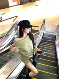 fall inspo outfits Lazy Style Loose off-Shoulder Long Sleeve Sweater Women's Autumn Casual Soft Glutinous Pullover Mid-Length All-Matching Top