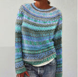 fall trends 2024 outfits Vintage Tribal Iceland Pattern Warm Comfy Sweater Men's and Women's round Neck Sweater