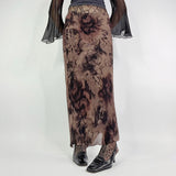 guys in skirts Gothic style Vintage Floral Printed Mesh Double-Layer Skirt Vintage Elegant Low Waist Slimming Dress