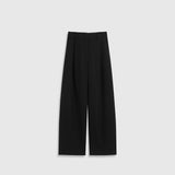 Old money style Winter and Autumn Chic Worsted Wool Slimming High Micro-Arc Wide-Leg Pants