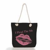 2000s Fashions Creative Lip Printing Women's Shoulder Thick Rope Beach Bag Travel Large Capacity Storage Zipper Shoulder Handbag