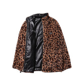 Winter outfits  Cyber Monday 2024 chill guy Leopard Print Plush Coat for Both Sides Fashionable Ins Winter Men and Women Cotton-Padded Coat