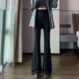 classy outfits women Black Pants Skinny Suit Pants Women's 2024 High Waist Narrow Wide Leg Pants Flared Mopping Pants