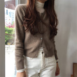 guys in skirts 2024 Wool Cardigan Women's Sweater Coat Cashmere Sweater Loose Solid Color 