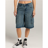 y2k outfits 2024 Summer New Street Hipster Ordinary Washed Workwear Women's Denim Straight Middle Pants