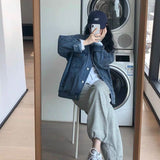 fall outfits women New Early Autumn Retro Trendy Denim Coat Women's Spring and Autumn Loose Korean Style Autumn All-Matching Student Top