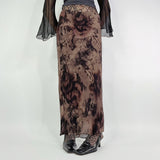 guys in skirts Gothic style Vintage Floral Printed Mesh Double-Layer Skirt Vintage Elegant Low Waist Slimming Dress