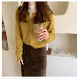 guys in skirts 2024 Wool Cardigan Women's Sweater Coat Cashmere Sweater Loose Solid Color 