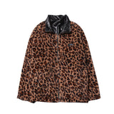 Winter outfits  Cyber Monday 2024 chill guy Leopard Print Plush Coat for Both Sides Fashionable Ins Winter Men and Women Cotton-Padded Coat