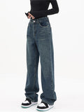 Wenkouban Blue Vintage Classic Boyfriend Jeans