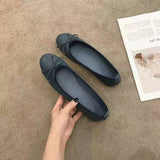 shoes Bowknot Ballet Red Flat Single-Layer Shoes for Women