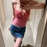 going out outfits Niche 2024 Spring and Summer New Hot Girl Style Lace Strap Bra Short Vest Camisole Top for Women