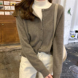 guys in skirts 2024 Wool Cardigan Women's Sweater Coat Cashmere Sweater Loose Solid Color 