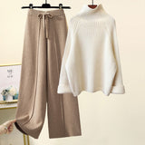 Wenkouban fall trends 2024 outfits Korean Style Lazy Style Suit Women's Autumn and Winter Sweater Sara Two Pieces Set