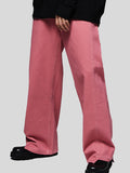 cute outfits fall Dopamine Straight Loose Washed Pants Three-Dimensional Cut Raspberry Pink Jeans Mid-High Waist Trousers