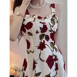 Wenkouban-2025 dress to impress party dress nye outfits women's spring rose suspender dress  YM1507