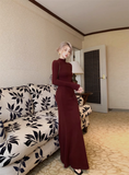 Wenkouban-2025 dress to impress party dress nye outfits Simple Sheath Burgundy Long Birthday Outfits Party Dress YM1833