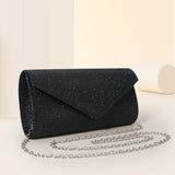 Wenkouban-Women Envelope Evening Bag Glitter Ladies Chain Shoulder Bags Shiny Silver Long Purse Female Wedding Party Clutches Mini Handbag