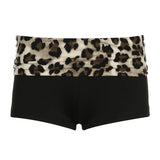 Wenkouban Leopard Print Patchwork Low Waist Shorts Y2K Fashion High Street Clubwear Women Skinny Black Mini Shorts Retro Sexy