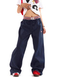 Wenkouban- Y2k Women Cargo Pants Vintage Harajuku Baggy Streetwear Wide Leg Patchwork Aesthetic Trousers Joggers American Retro