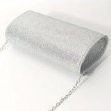 Wenkouban-Women Envelope Evening Bag Glitter Ladies Chain Shoulder Bags Shiny Silver Long Purse Female Wedding Party Clutches Mini Handbag