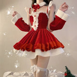 Wenkouban-Christmas Party Dresses Red Korean Sexy Christmas Set Women Winter Slim Female Clothing Sets New Year 2024 Bow Designer Casual Party Mini Dresses Sets