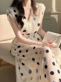 Wenkouban-Christmas Outfit New Year's Eve Dress party look inspos Fashion New Women Vintage Polka Dot Midi Dress Sleeveless Casual A-Line Party Prom Chic Vestidos Female Elegant Long Robe Mujers