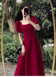 Wenkouban-2025 dress to impress party dress nye outfits women's red square collar dress YM1549