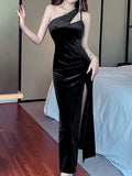 Wenkouban-Christmas Outfit New Year's Eve Dress party look inspos Women Elegant Bodycon Midi Party Dress Sleeveless Slim Vintage Prom Black Vestidos Female Fashion Sexy Club Robe Clothes