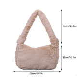 Wenkouban-Plush Shoulder Bags for Femme Luxury Designer Soft Winter Ladies Clutch Purse Handbag Cute Fashion Female Party Underarm Bag