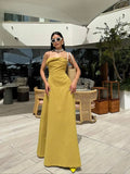 Wenkouban 2024 New Elegant Strapless Ruffled Lady Solid Long Dress Female Off Shoulder Sleeveless Loose Maxi Dresses Women Beachwear Robes