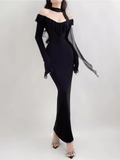 Wenkouban-2025 dress to impress party dress nye outfits Sexy Black Long Dress YM1518