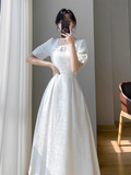 Wenkouban-2025 dress to impress party dress nye outfits summer white french a-line dress YM1079