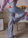 Wenkouban Flared jeans with Back Star patch