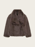 Wenkouban Winter outfits Asuna Faux Fur Jacket Brown